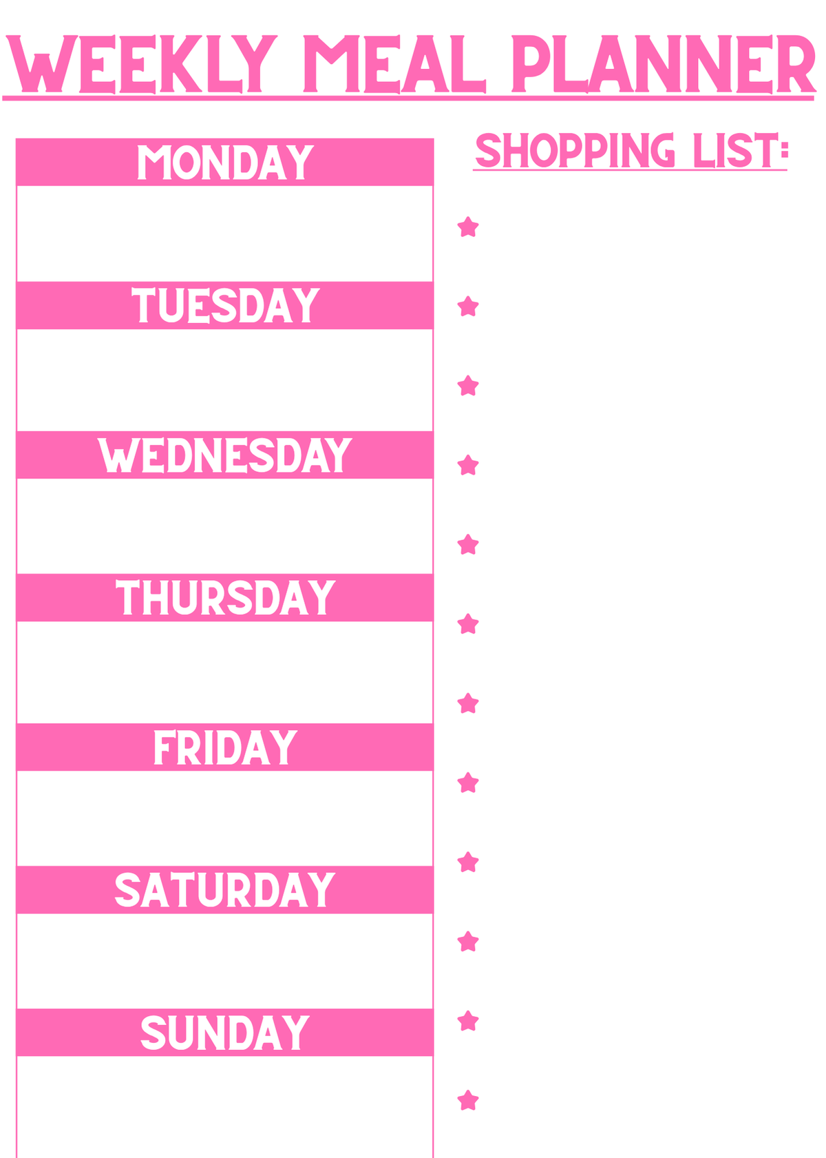 Weekly Meal Planner