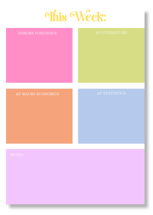 Weekly Class Planner