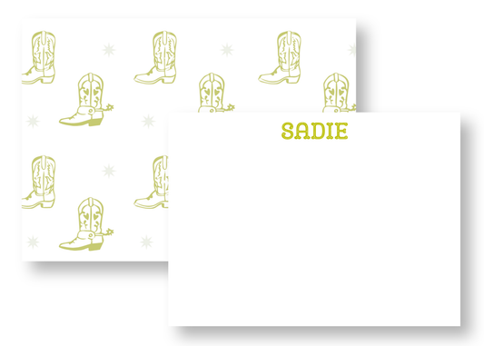 Cowboy Boot Stationery Set