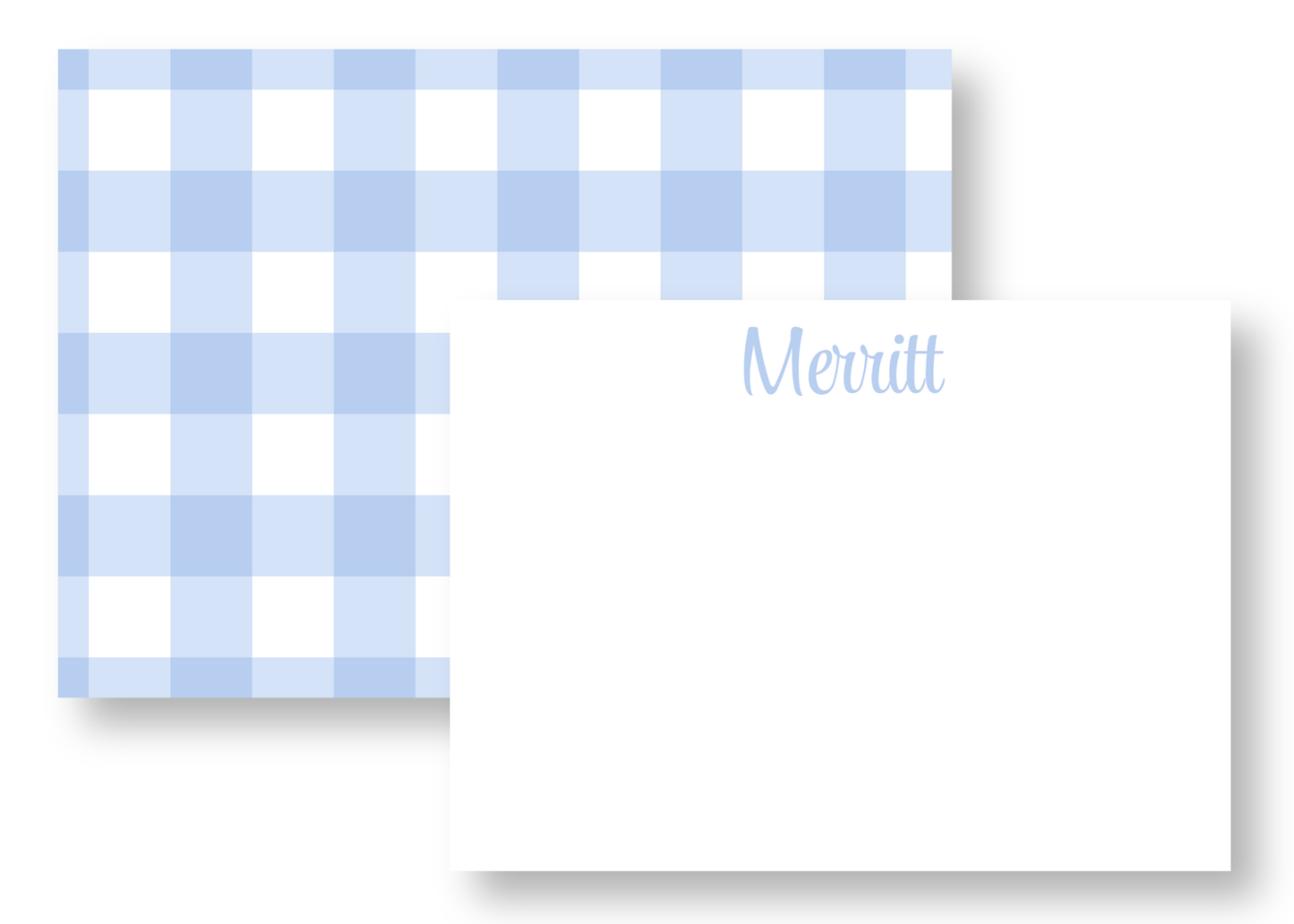 Blue Gingham Stationery Set