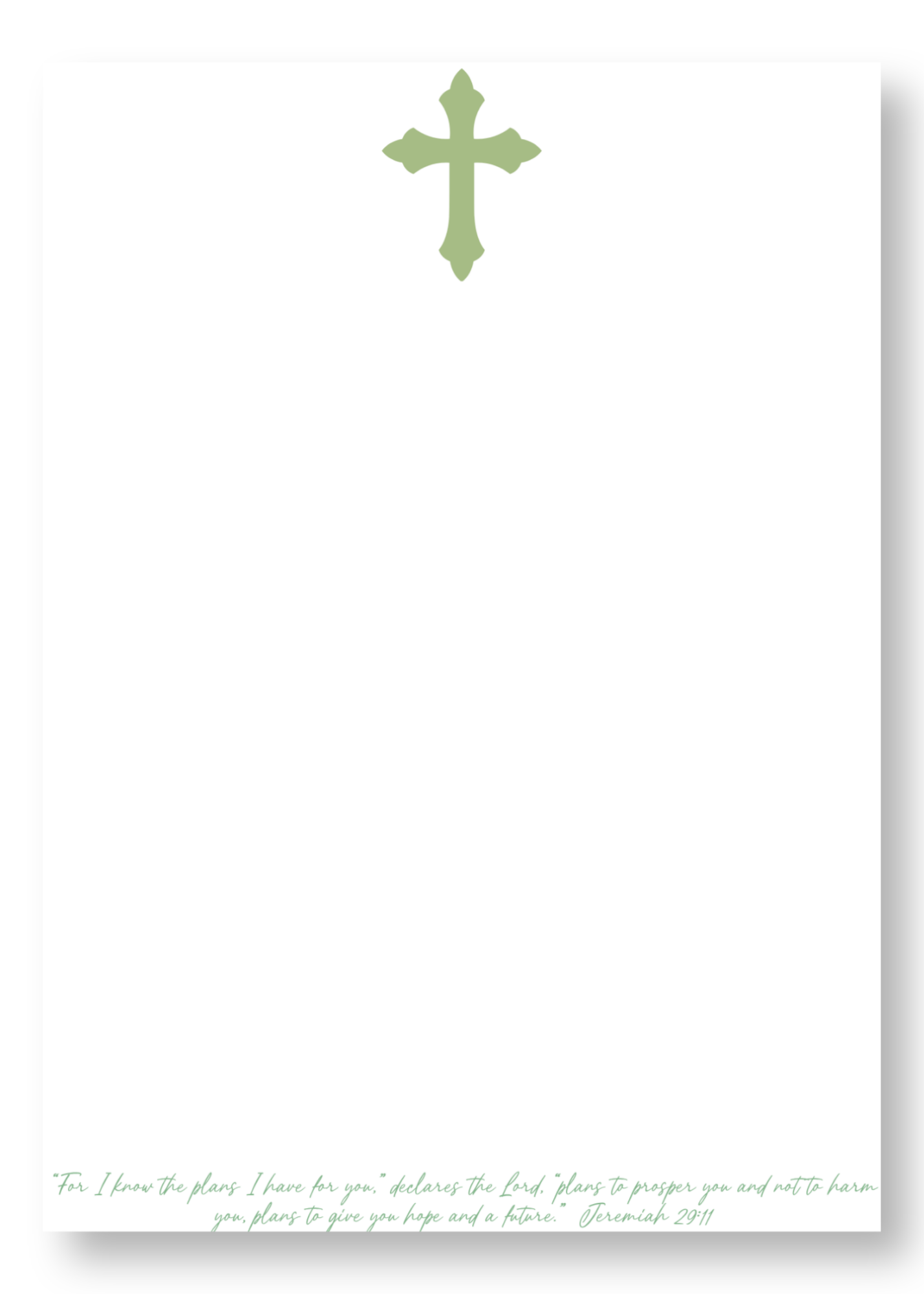 Cross Notepad with Bible Verse