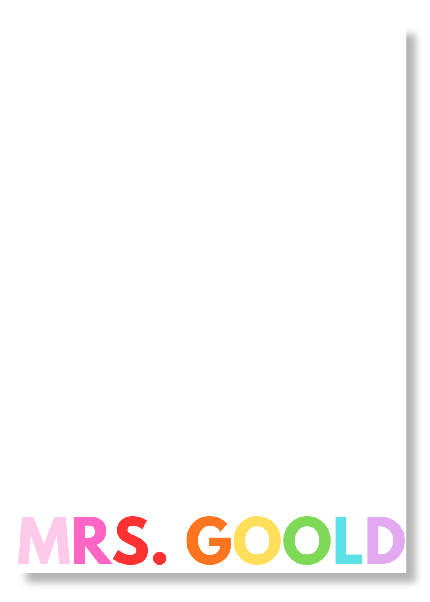 Custom Name Notepad - Rainbow