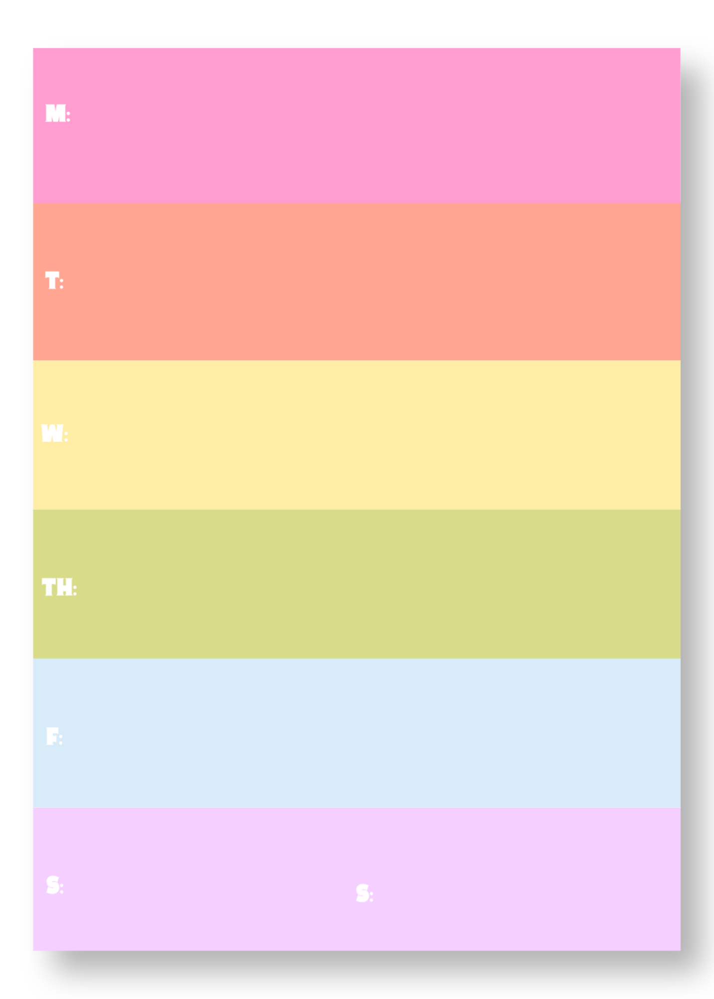 Color Blocked Weekly Planner