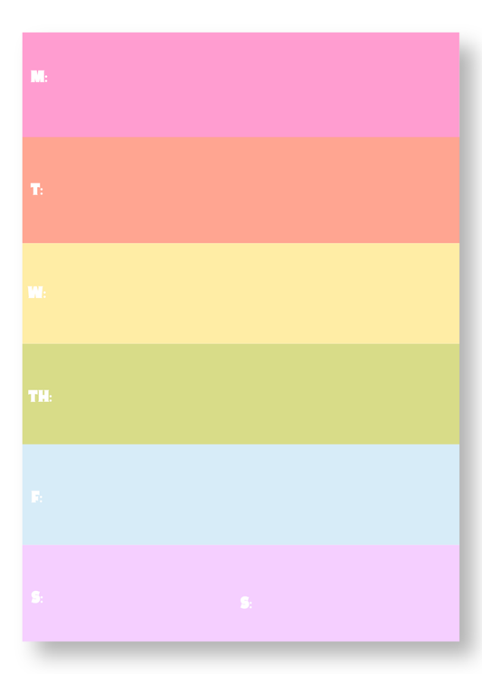 Color Blocked Weekly Planner